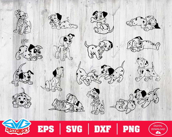 101 Dalmatians Svg, Dxf, Eps, Png, Clipart, Silhouette and Cutfiles #2 - SVGDesignSets