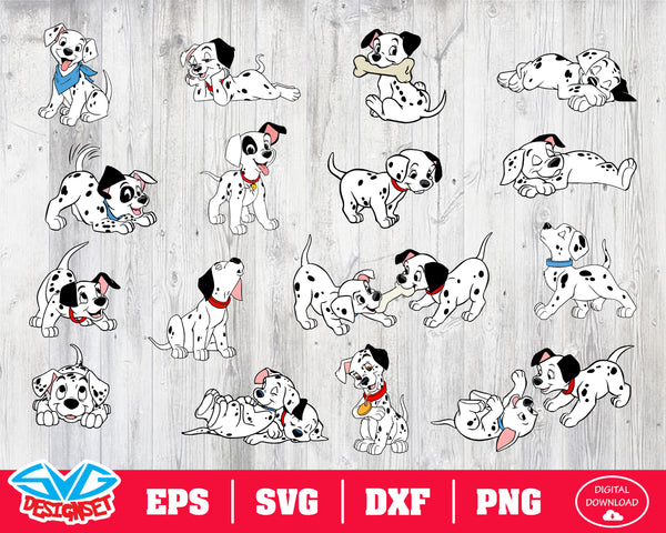 101 Dalmatians Svg, Dxf, Eps, Png, Clipart, Silhouette and Cutfiles #1 - SVGDesignSets