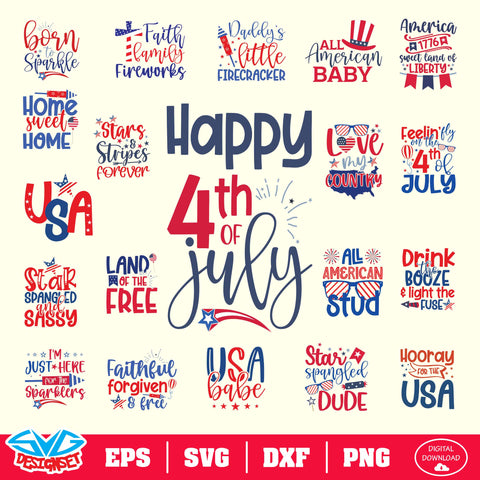 Fourth of July Svg, Dxf, Eps, Png, Clipart, Silhouette and Cutfiles #21 - SVGDesignSets