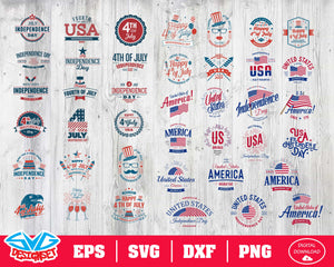 Fourth of July Svg, Dxf, Eps, Png, Clipart, Silhouette and Cutfiles #2 - SVGDesignSets