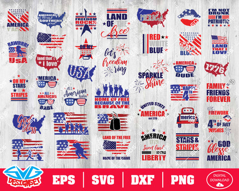 Fourth of July Svg, Dxf, Eps, Png, Clipart, Silhouette and Cutfiles #9 - SVGDesignSets