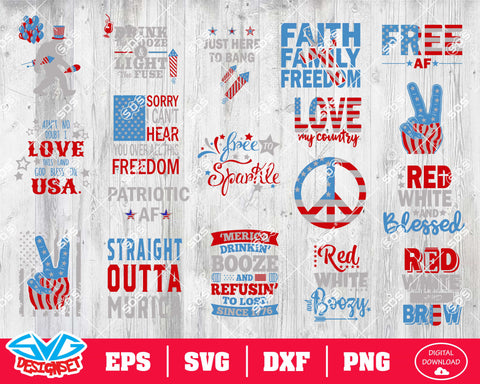 Fourth of July Svg, Dxf, Eps, Png, Clipart, Silhouette and Cutfiles #8 - SVGDesignSets