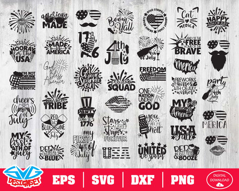 Fourth of July Svg, Dxf, Eps, Png, Clipart, Silhouette and Cutfiles #4 - SVGDesignSets