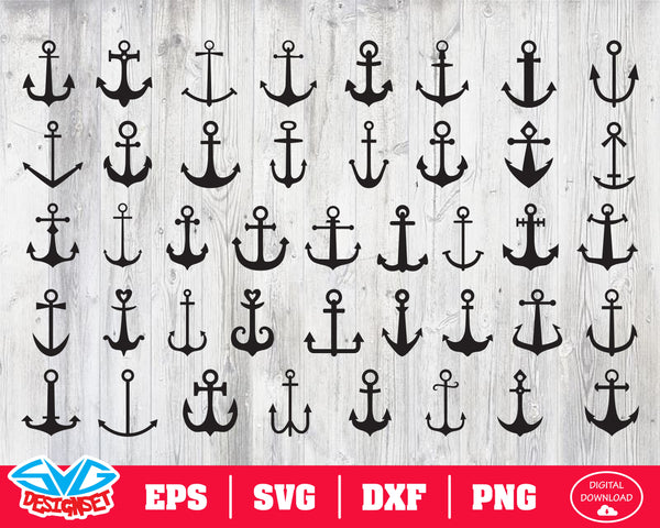 Anchor Svg, Dxf, Eps, Png, Clipart, Silhouette and Cutfiles - SVGDesignSets
