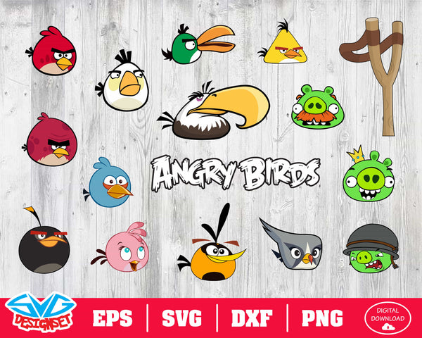 Angry birds Svg, Dxf, Eps, Png, Clipart, Silhouette and Cutfiles - SVGDesignSets