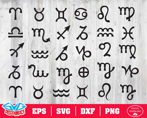Astrology Symbols Svg, Dxf, Eps, Png, Clipart, Silhouette and Cutfiles - SVGDesignSets
