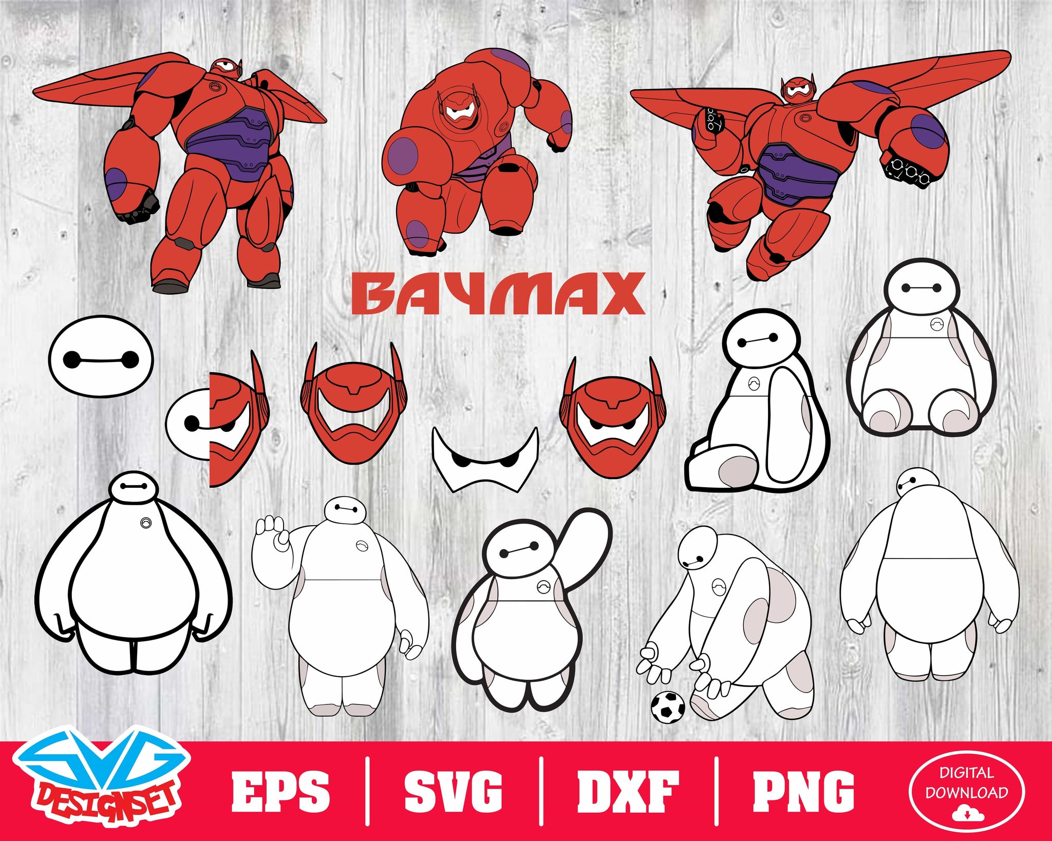 Baymax Svg, Dxf, Eps, Png, Clipart, Silhouette and Cutfiles #1 - SVGDesignSets