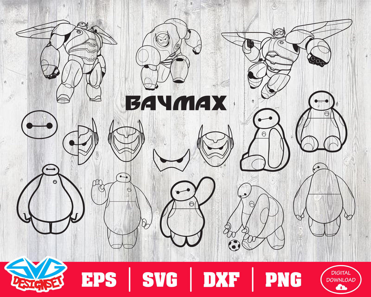Baymax Vector Baymax Svg, Dxf, Eps, Png, Clipart, Silhouette and Cutfile