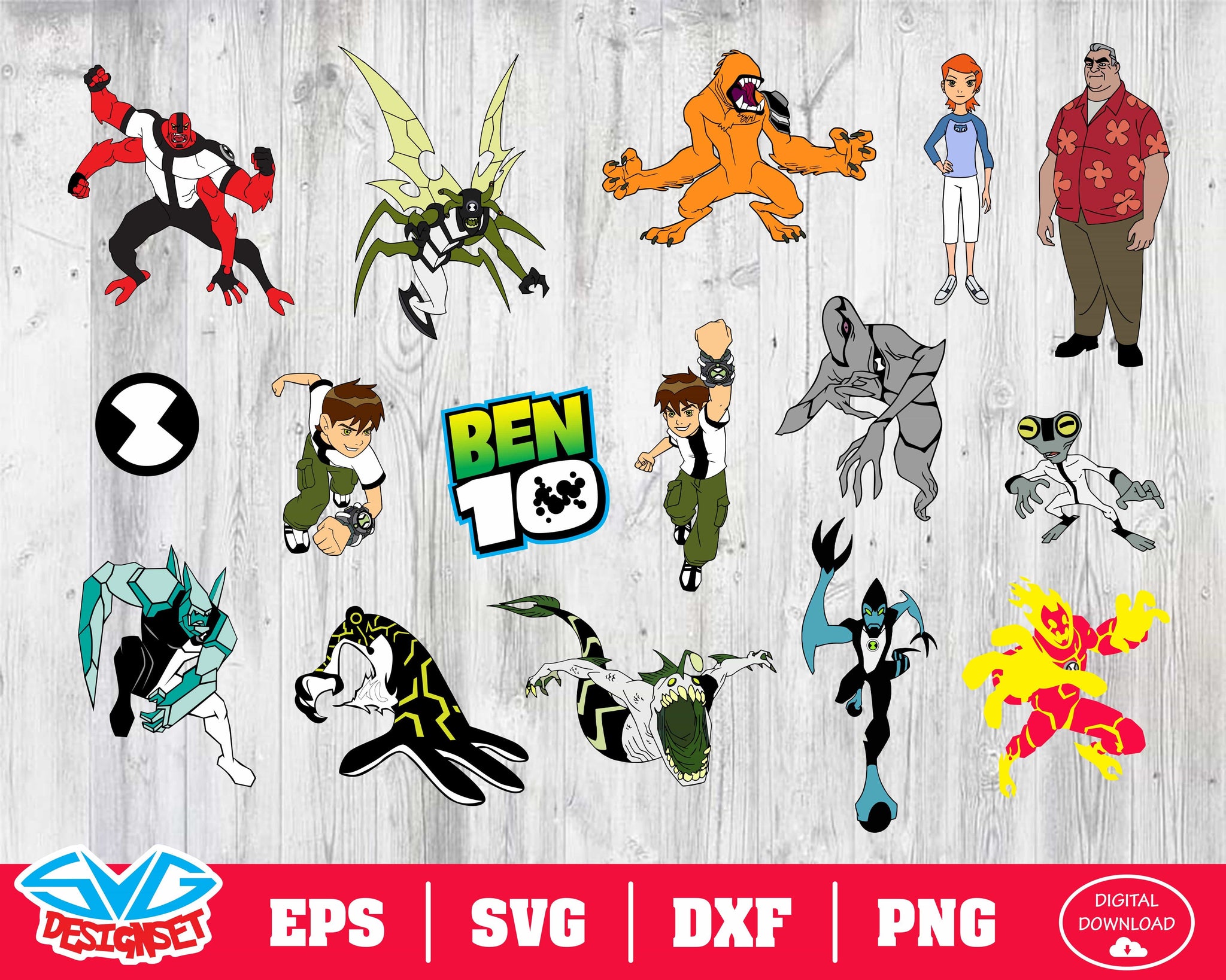 Ben 10 Svg, Dxf, Eps, Png, Clipart, Silhouette and Cutfiles - SVGDesignSets
