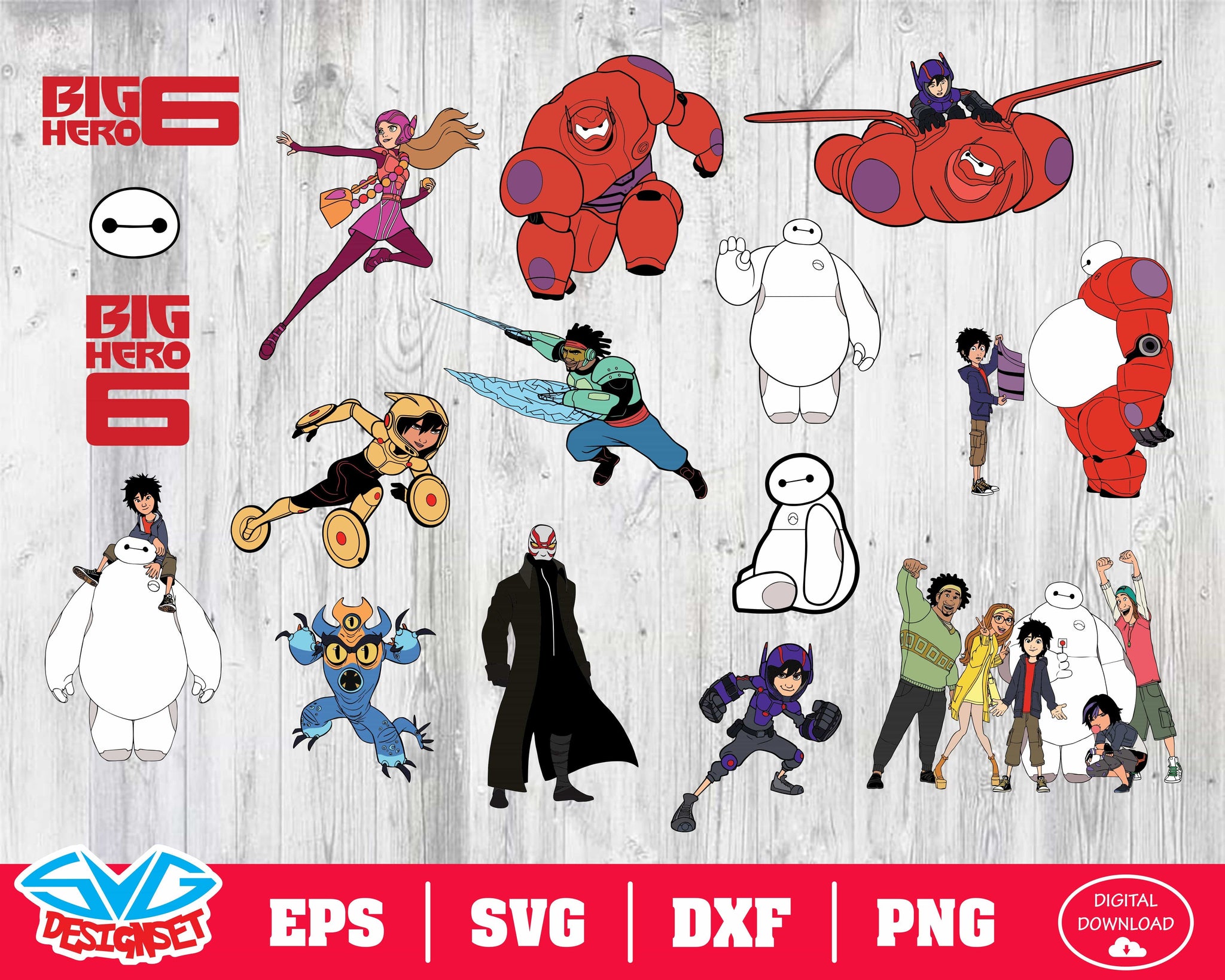 Big Hero 6 Svg, Dxf, Eps, Png, Clipart, Silhouette and Cutfiles #1 - SVGDesignSets