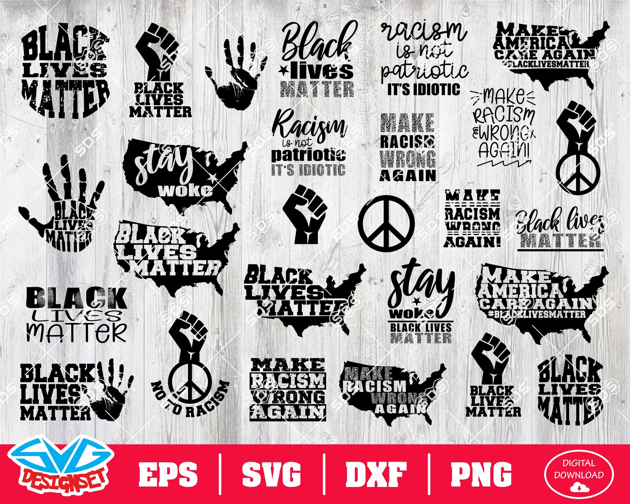 Black Lives Matter Bundle Svg, Dxf, Eps, Png, Clipart, Silhouette and Cutfiles #1 - SVGDesignSets