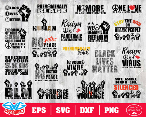 Black Lives Matter Bundle Svg, Dxf, Eps, Png, Clipart, Silhouette and Cutfiles #2 - SVGDesignSets