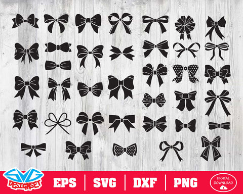 Bows Svg, Dxf, Eps, Png, Clipart, Silhouette and Cutfiles #1 - SVGDesignSets