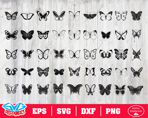 Butterfly Svg, Dxf, Eps, Png, Clipart, Silhouette and Cutfiles #2 - SVGDesignSets