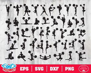Cheerleaders Svg, Dxf, Eps, Png, Clipart, Silhouette and Cutfiles - SVGDesignSets