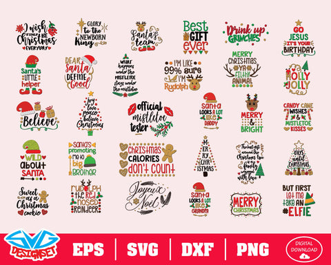 Christmas Bundle Svg, Dxf, Eps, Png, Clipart, Silhouette and Cutfiles #11 - SVGDesignSets