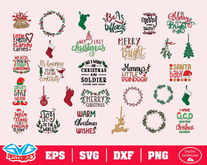Christmas Bundle Svg, Dxf, Eps, Png, Clipart, Silhouette and Cutfiles #14 - SVGDesignSets