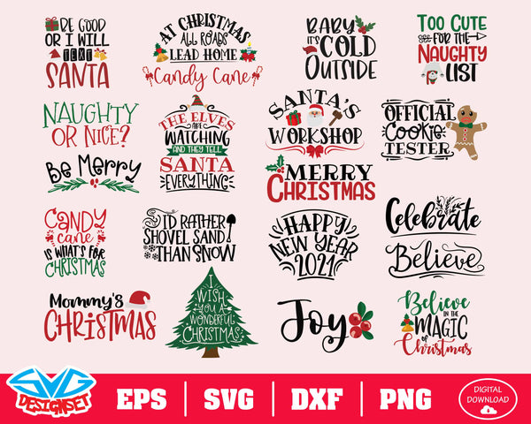 Christmas Big Bundle Svg, Dxf, Eps, Png, Clipart, Silhouette and Cutfiles #1 - SVGDesignSets
