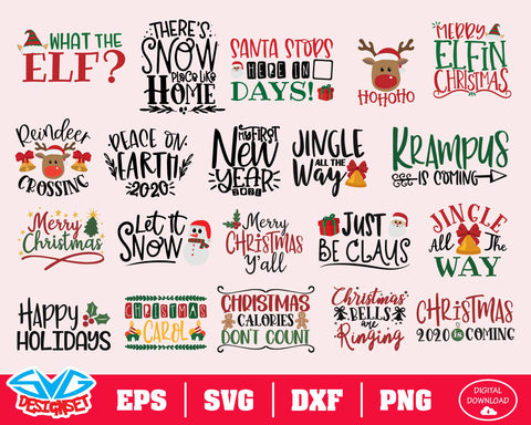 Christmas Bundle Svg, Dxf, Eps, Png, Clipart, Silhouette and Cutfiles #2 - SVGDesignSets