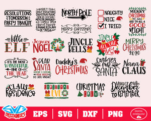 Christmas Bundle Svg, Dxf, Eps, Png, Clipart, Silhouette and Cutfiles #3 - SVGDesignSets