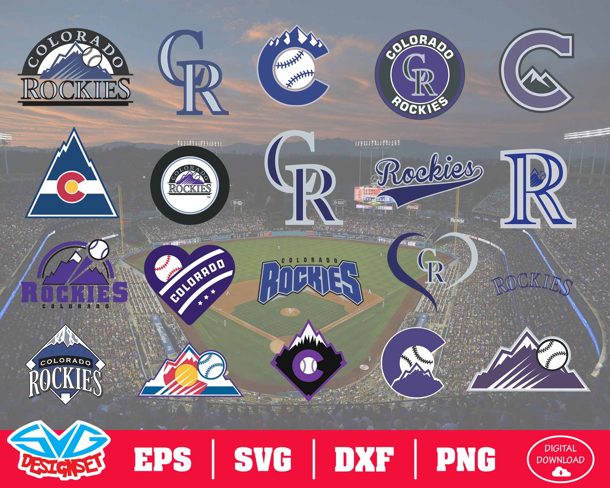 Colorado Rockies Team Svg, Dxf, Eps, Png, Clipart, Silhouette and Cutfiles - SVGDesignSets