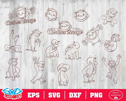 Curious George Svg, Dxf, Eps, Png, Clipart, Silhouette and Cutfiles #3 - SVGDesignSets