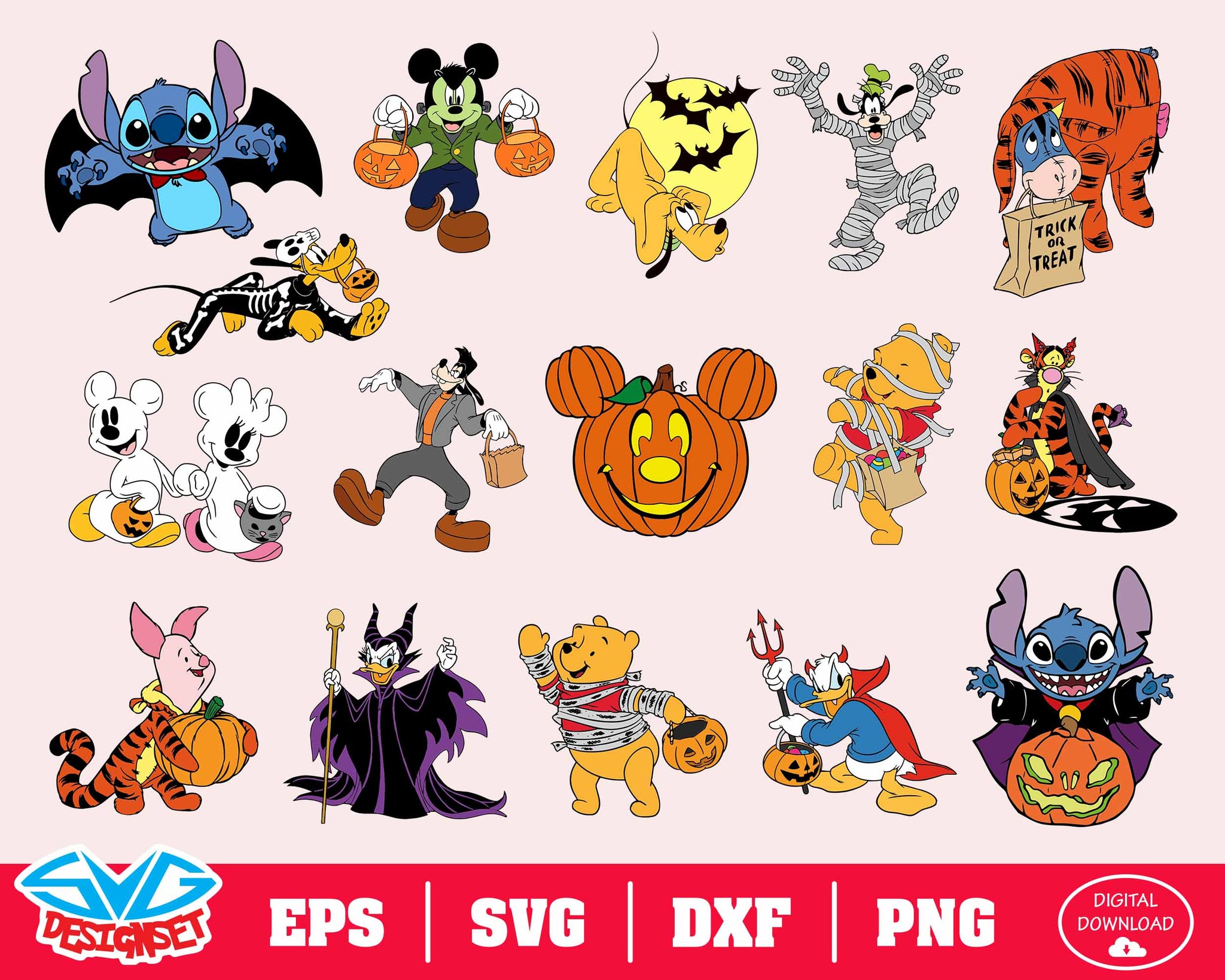 Disney Halloween Svg, Dxf, Eps, Png, Clipart, Silhouette and Cutfiles #3 - SVGDesignSets