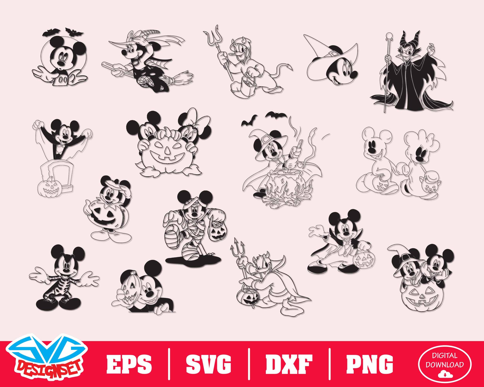 Disney Halloween Svg, Dxf, Eps, Png, Clipart, Silhouette and Cutfiles #2 - SVGDesignSets