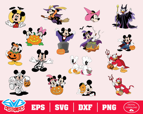 Disney Halloween Big Bundle Svg, Dxf, Eps, Png, Clipart, Silhouette and Cutfiles - SVGDesignSets
