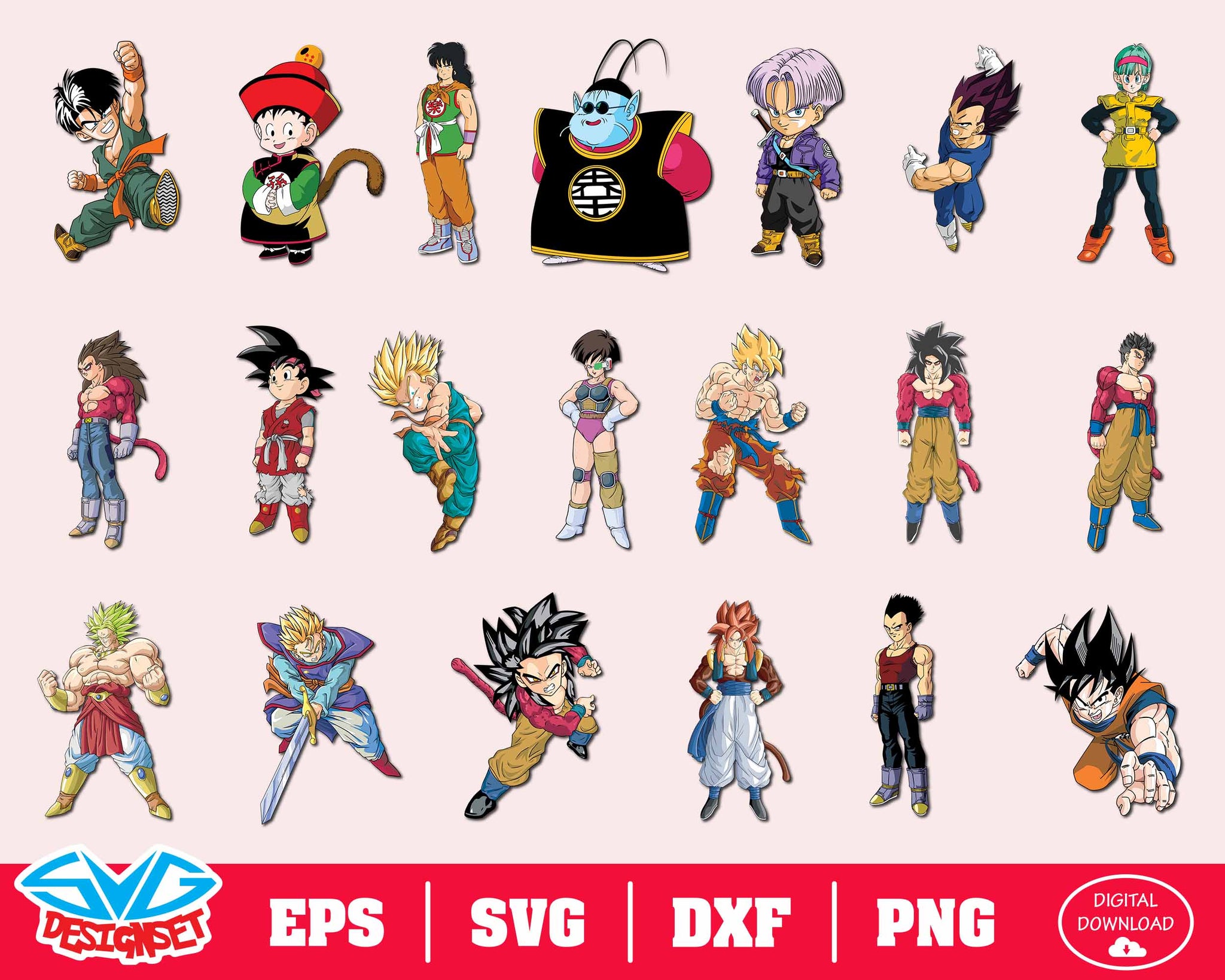 Dragon Ball Z Svg, Dxf, Eps, Png, Clipart, Silhouette and Cutfiles #3