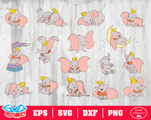 Dumbo Svg, Dxf, Eps, Png, Clipart, Silhouette and Cutfiles #1 - SVGDesignSets