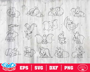 Dumbo Svg, Dxf, Eps, Png, Clipart, Silhouette and Cutfiles #2 - SVGDesignSets