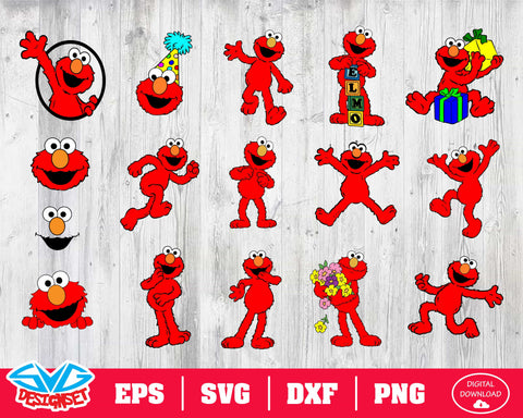 Elmo Svg, Dxf, Eps, Png, Clipart, Silhouette and Cutfiles #1 - SVGDesignSets