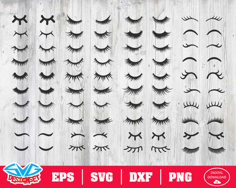 Eyelashes Svg, Dxf, Eps, Png, Clipart, Silhouette and Cutfiles - SVGDesignSets