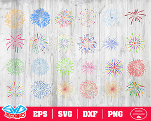 Fireworks Svg, Dxf, Eps, Png, Clipart, Silhouette and Cutfiles #2 - SVGDesignSets