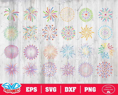Fireworks Svg, Dxf, Eps, Png, Clipart, Silhouette and Cutfiles #1 - SVGDesignSets