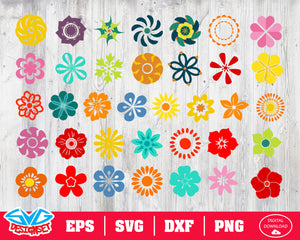 Flower Svg, Dxf, Eps, Png, Clipart, Silhouette and Cutfiles #4 - SVGDesignSets