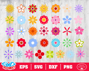 Flower Svg, Dxf, Eps, Png, Clipart, Silhouette and Cutfiles #5 - SVGDesignSets