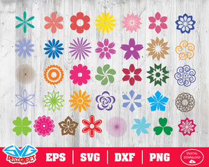 Flower Svg, Dxf, Eps, Png, Clipart, Silhouette and Cutfiles #7 - SVGDesignSets