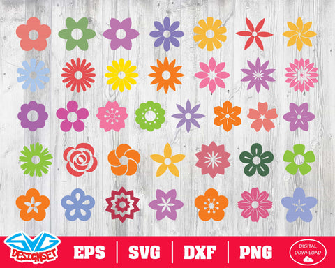 Flower Svg, Dxf, Eps, Png, Clipart, Silhouette and Cutfiles #6 - SVGDesignSets