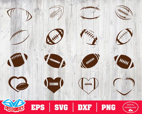 Football Svg, Dxf, Eps, Png, Clipart, Silhouette and Cutfiles - SVGDesignSets