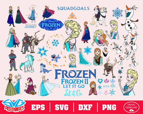 Frozen Svg, Dxf, Eps, Png, Clipart, Silhouette and Cutfiles - SVGDesignSets
