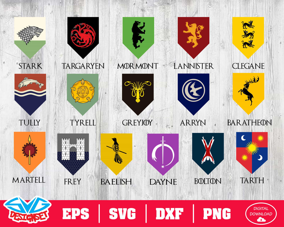 Game of Thrones Svg, Dxf, Eps, Png, Clipart, Silhouette and Cutfiles