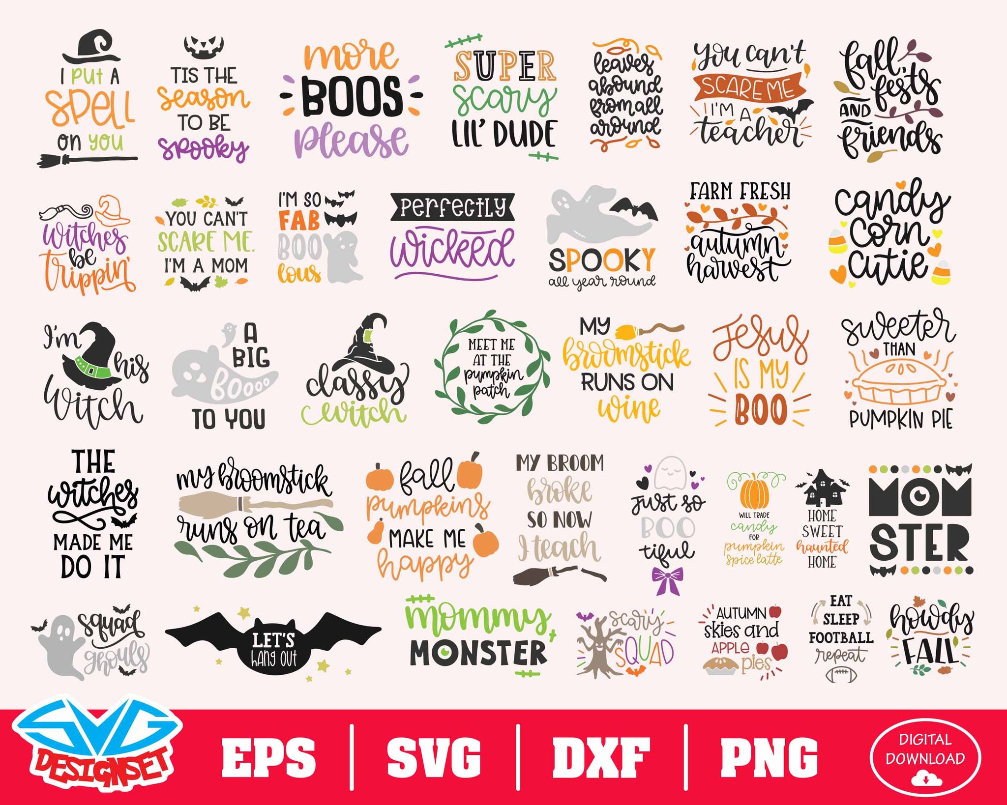 Halloween Bundle Svg, Dxf, Eps, Png, Clipart, Silhouette and Cutfiles #3 - SVGDesignSets