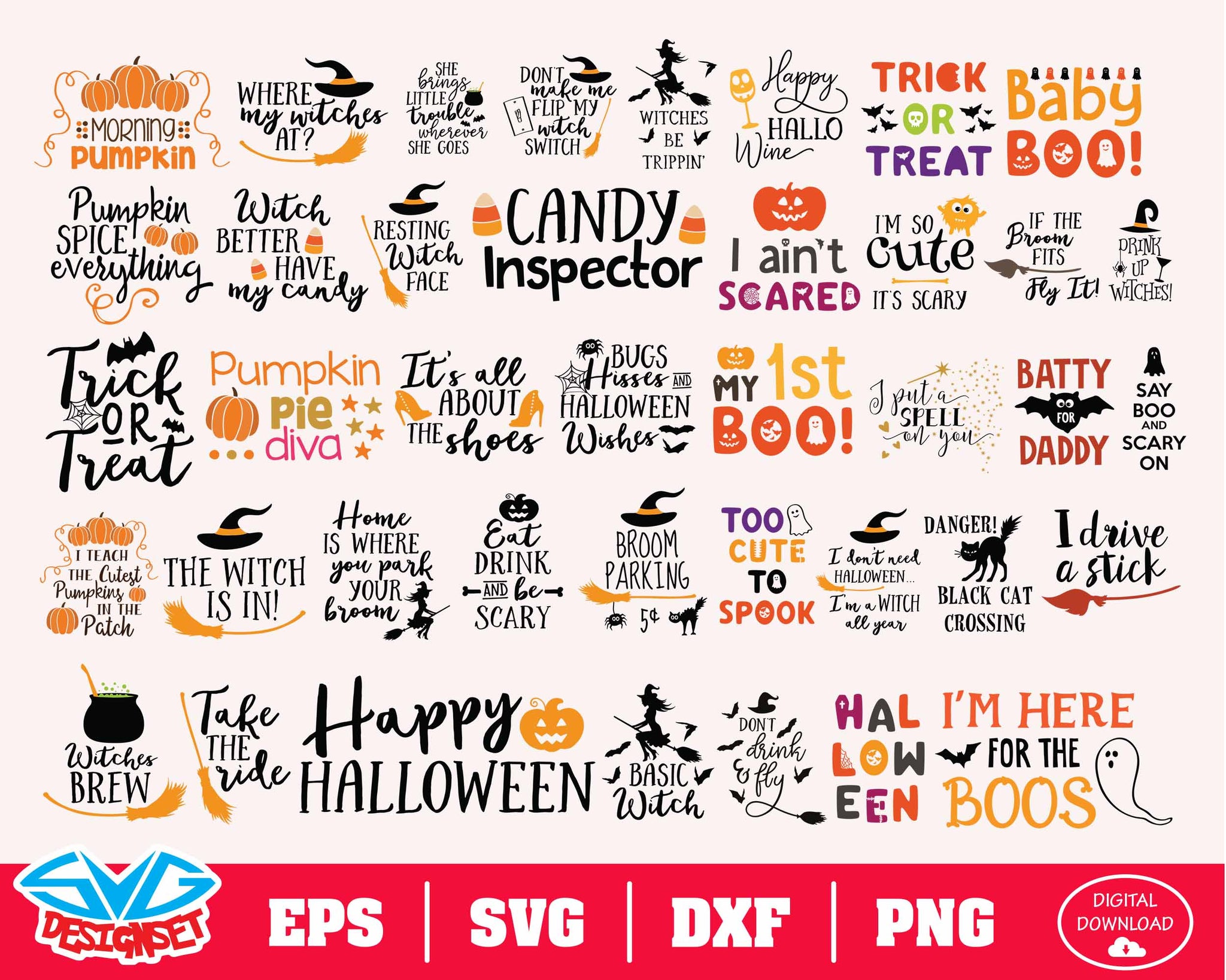Halloween Bundle Svg, Dxf, Eps, Png, Clipart, Silhouette and Cutfiles #7 - SVGDesignSets