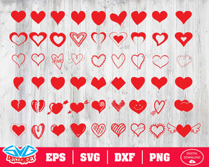 Heart Svg, Dxf, Eps, Png, Clipart, Silhouette and Cutfiles #2 - SVGDesignSets