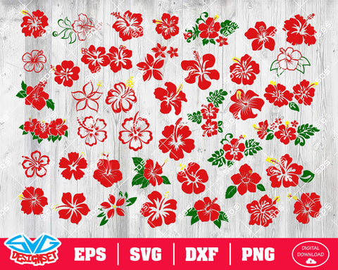 Hibiscus Svg, Dxf, Eps, Png, Clipart, Silhouette and Cutfiles #2 - SVGDesignSets