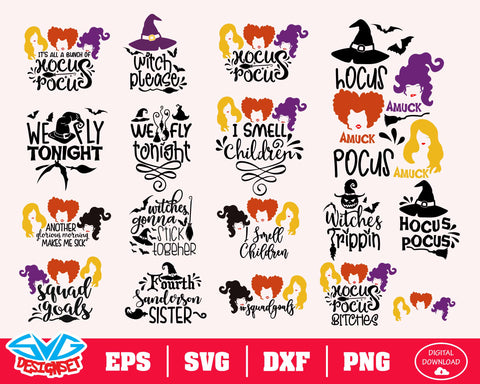 Hocus pocus Svg, Dxf, Eps, Png, Clipart, Silhouette and Cutfiles #3 - SVGDesignSets