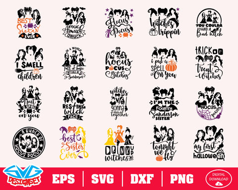 Hocus pocus Svg, Dxf, Eps, Png, Clipart, Silhouette and Cutfiles #1 - SVGDesignSets