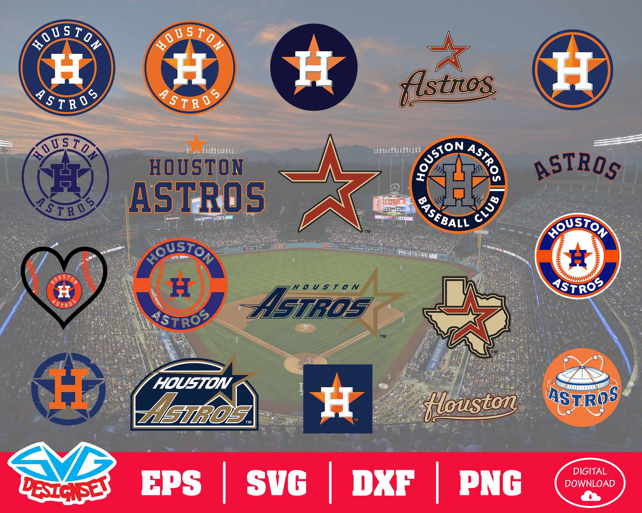 Houston Astros Team Svg, Dxf, Eps, Png, Clipart, Silhouette and Cutfil